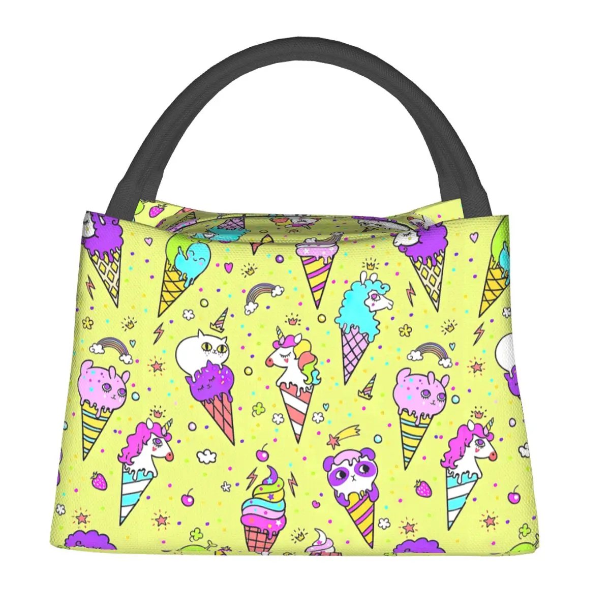 Ice Cream Unicorn Lunch Bags Insulated Bento Box Portable Lunch Tote Picnic Bags Cooler Thermal Bag for Woman Kids Work