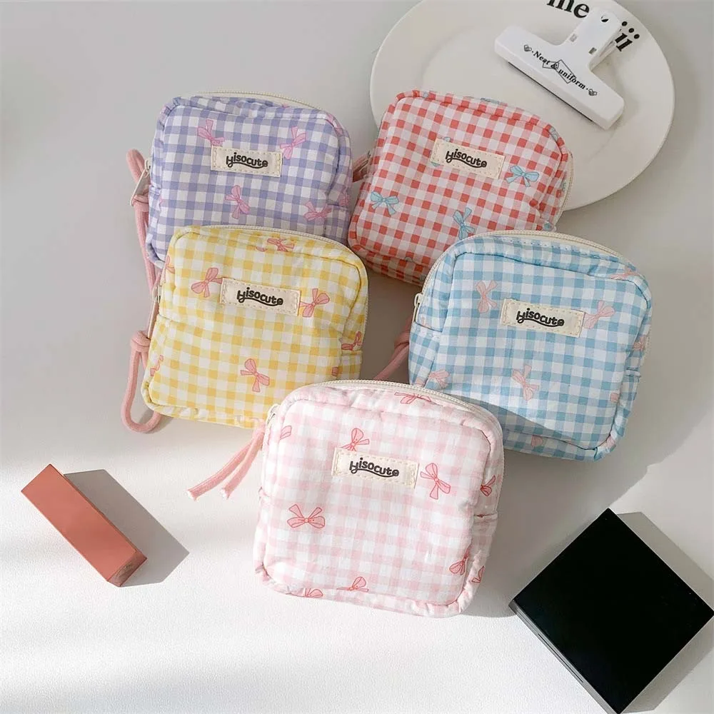 Makeup Brush Storage Bow Cosmetic Bag Wash Pouch Cosmetic Case Bow Makeup Bag Handbag Bowknot Cloth Coin Purse Wash Face