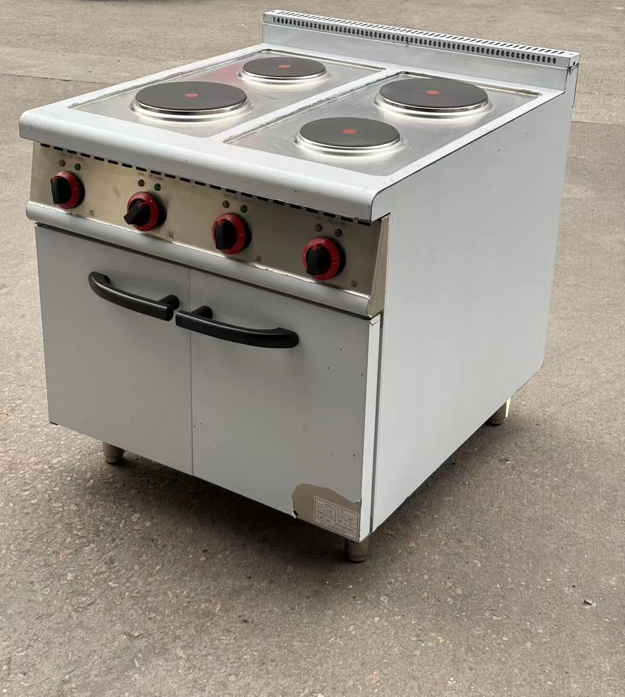 Commercial Electric 4 Plate Cooker With Cabinet Electric Range Stove For Bakery And Dairy Products Cooking Equipment On Sale