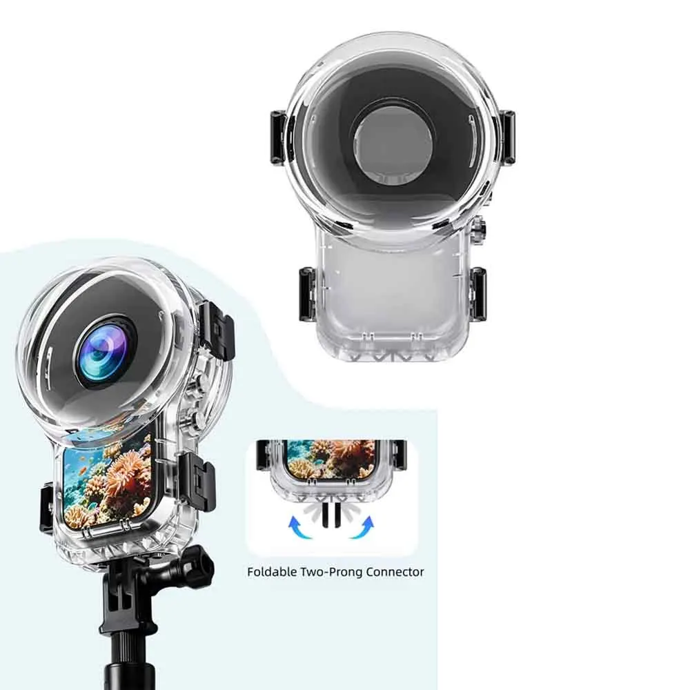 for Insta360 X6 Fully Invisible Diving Shell with 2‑Claw Interface Anti‑Fog 316 Stainless Steel Button Underwater Housing