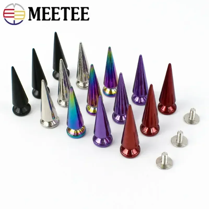 10/20/40Pcs Metal Nails Rivet Bag Shoes Spikes Cone Studs Screwback Garment Decoration Button Handcraft DIY Leather Accessories