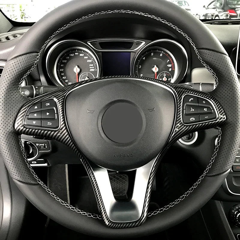 

For Mercedes Benz A B C E GLA CLA GLC GLS GLE V Class W176 W246 W205 W213 W117 C117 X156 X253 W447 Steering Wheel Trim Cover