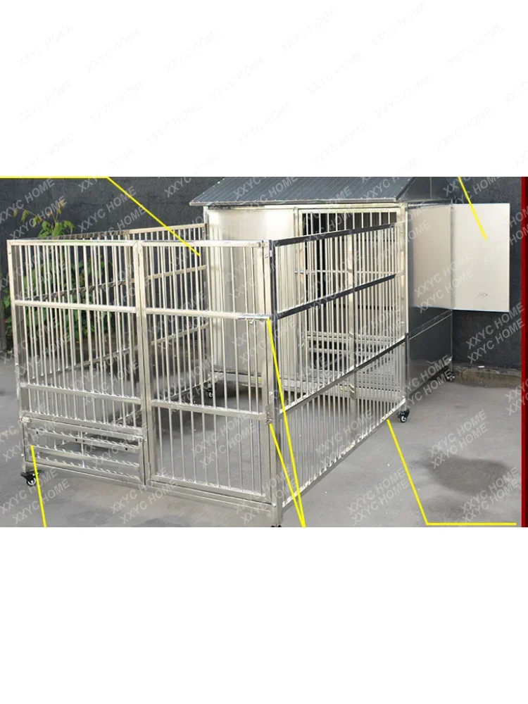 

Stainless Steel Dog Cage Fence Small, Medium and Large Dogs Rainproof and Sun Protection Outdoor Fence Dog Crate