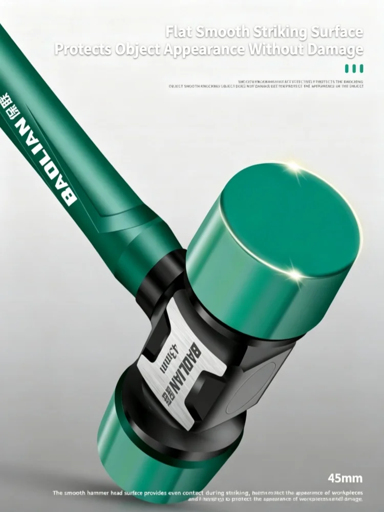 JUSTINLAU 27/36/43mm Doppelkopf-Gummimontagehammer Multifunktional Rutschfest Vibrationsfrei Professionelles Installationswerkzeug – Detail 5