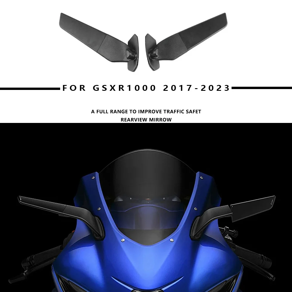 

MTKRACING MIRROR For SUZUKI GSXR 1000 2017-2023 Rearview Mirrors Wind Wing Adjustable Rotating Side Mirror Winglet