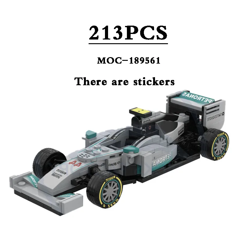 Building Blocks MOC-18956 MOC-F1 Racing W05 Small Car Toy, Assembly Model 213PCS Kids Birthday Gift Christmas Toy Gift