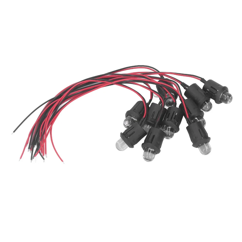 10PCS Easy Installation 10mm LED Light Lamp Bulb 12V Water Clear Bulb Pilot Light Indicator Board Indicator Wide Application