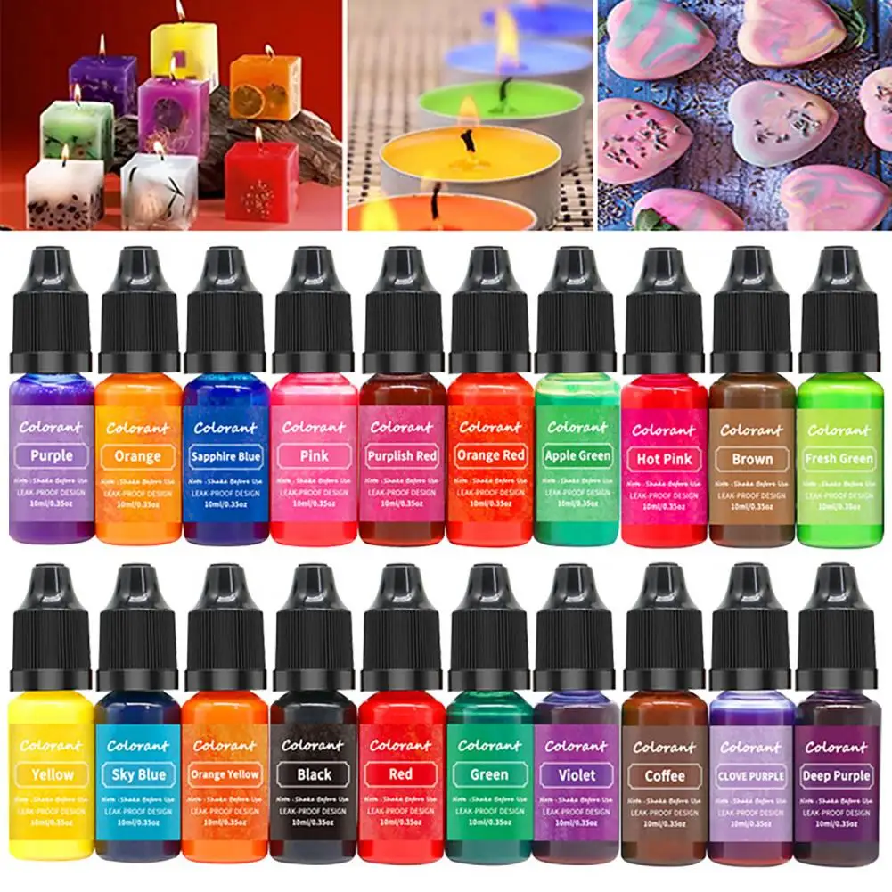 10 ml Candle Dye Leakproof Highly Concentrated Aromatherapy Color Essence Soap Toning Pigment Soy Wax Paraffin Dye Colorant Home