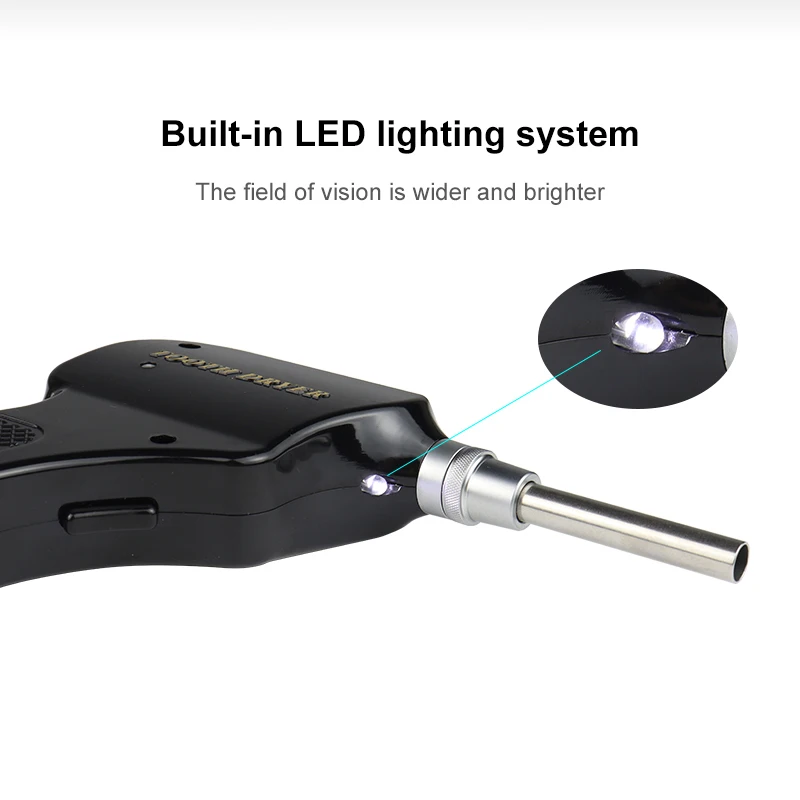 VVDental Zahntrockner für Zahnoberflächen, Dental-Labor Kaltluft-Zahntrockner mit LED-Licht und autoklavierbaren Düsen – Detail 4