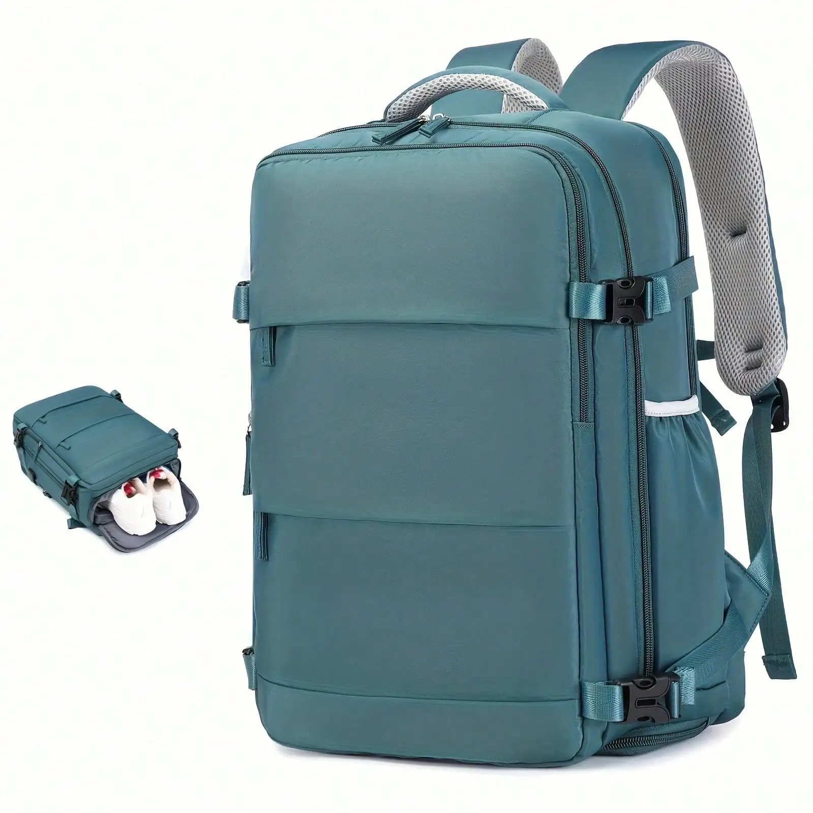 Travel Backpack With Shoe Organizer Compartment, Expandable Duffel Bag, Large Capacity Laptop School Bag