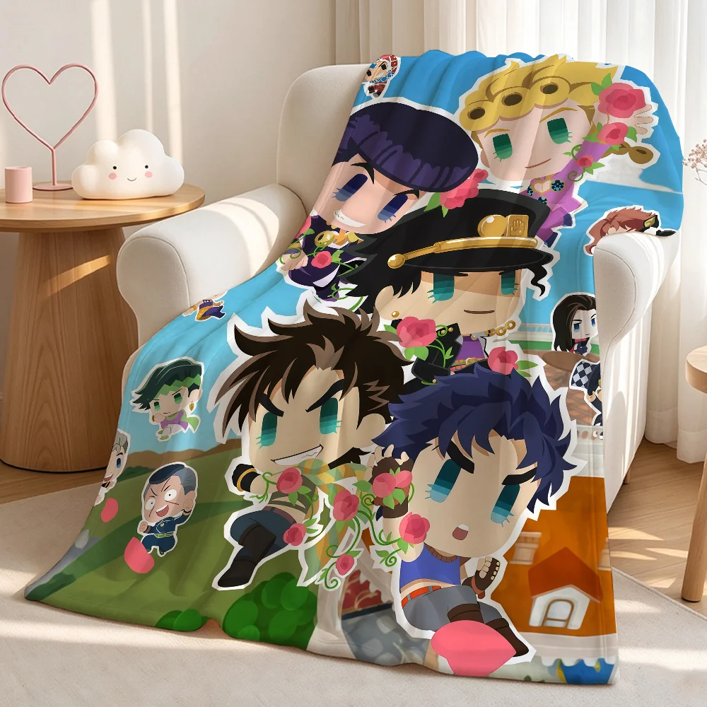 Anime J-JoJos Bizarre Adventure Blanket Perfect For Sofas Beds Offices Travel Chairs Warm Thick Plush Blanket All Season Use