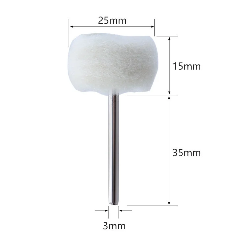 30Pcs Felt Grinding Sanding Head Abrasive Buffing Wheel 2.35mm/3mm Shank Cotton Thread Polishing mini Brush