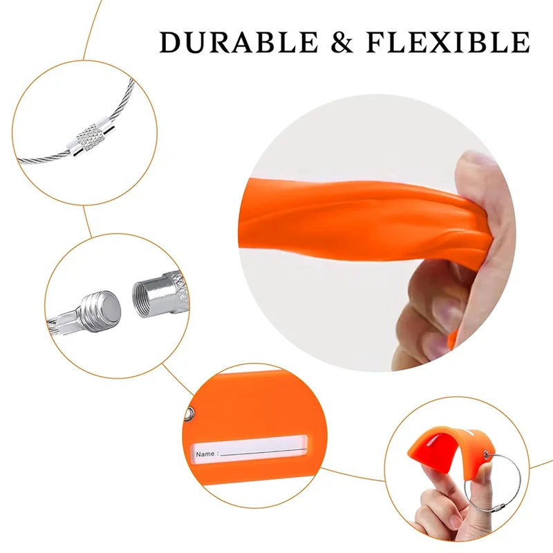 แท็กกระเป๋าซิลิโคน กระเป๋าเดินทาง กระเป๋าถือ แท็กกระเป๋าเดินทางพร้อมนามบัตร ค้นพบกระเป๋าเดินทางอย่างรวดเร็ว ใช้งานง่าย