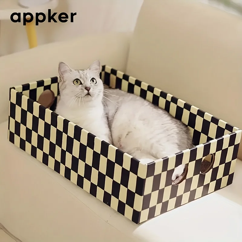 

Cardboard Cat Scratcher Durable for Indoor Cats Sleeping Lounger Box Cat Scratching Board Scratch Pad for Kitten Kitty Cat
