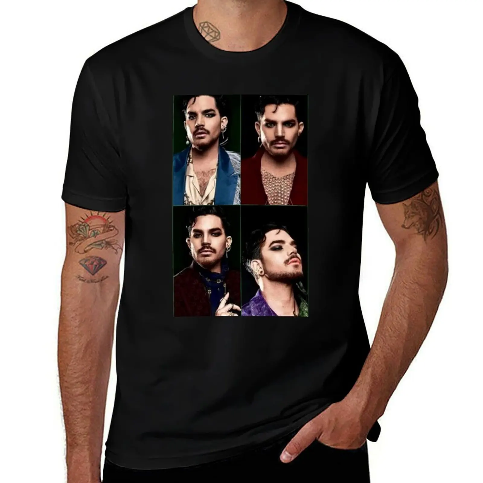 Rockstar Adam Lambert T-Shirt Soft Stretch Short Sleeve Top T-Shirt