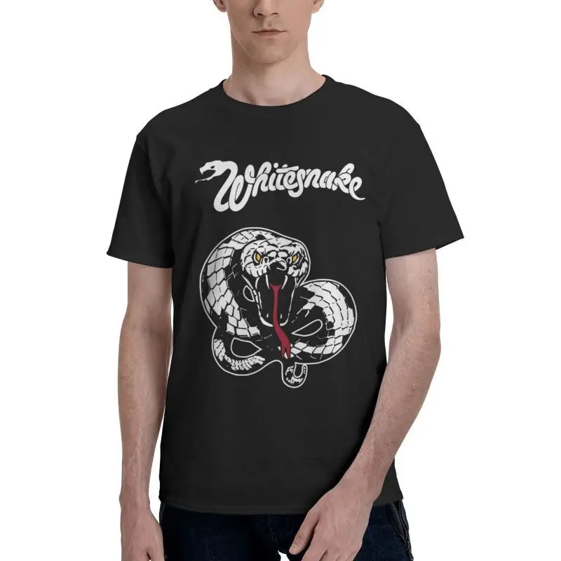 WhiteSnake 1987 Men's Short Sleeve T Shirt Cotton Tee  Cotton Luxury brand vintage oversized