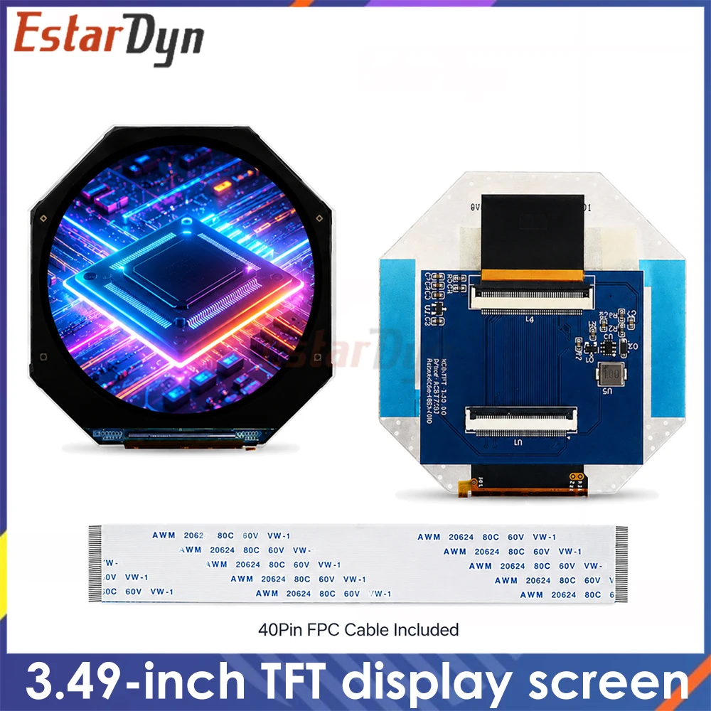 Estardyn  3.49-inch TFT LCD screen ST7701 screen with 480x480 resolution display color screen LCD module