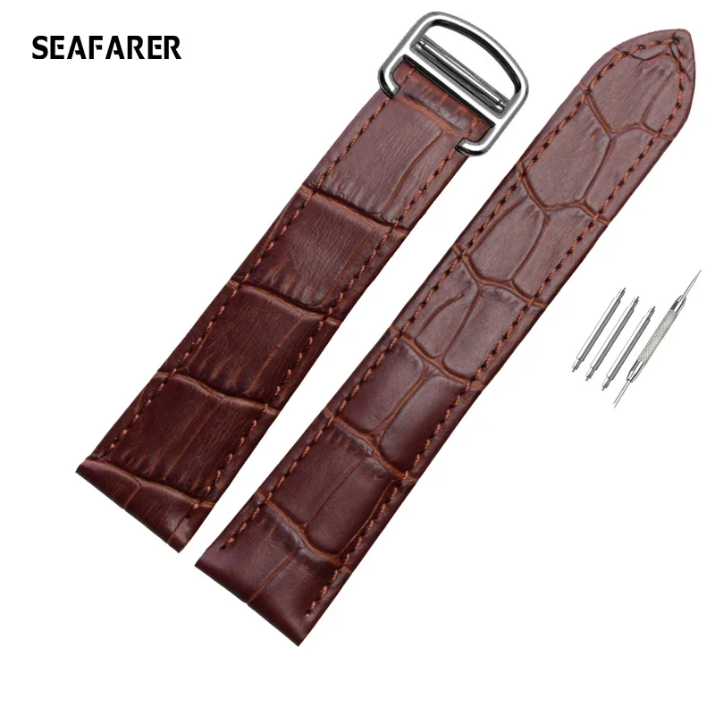 For Omega Watch Speed Seamaster Band Straps Men Deployant Clasp Black Brown Watchband Bracelet Belt 18mm 20mm 22mm Leather