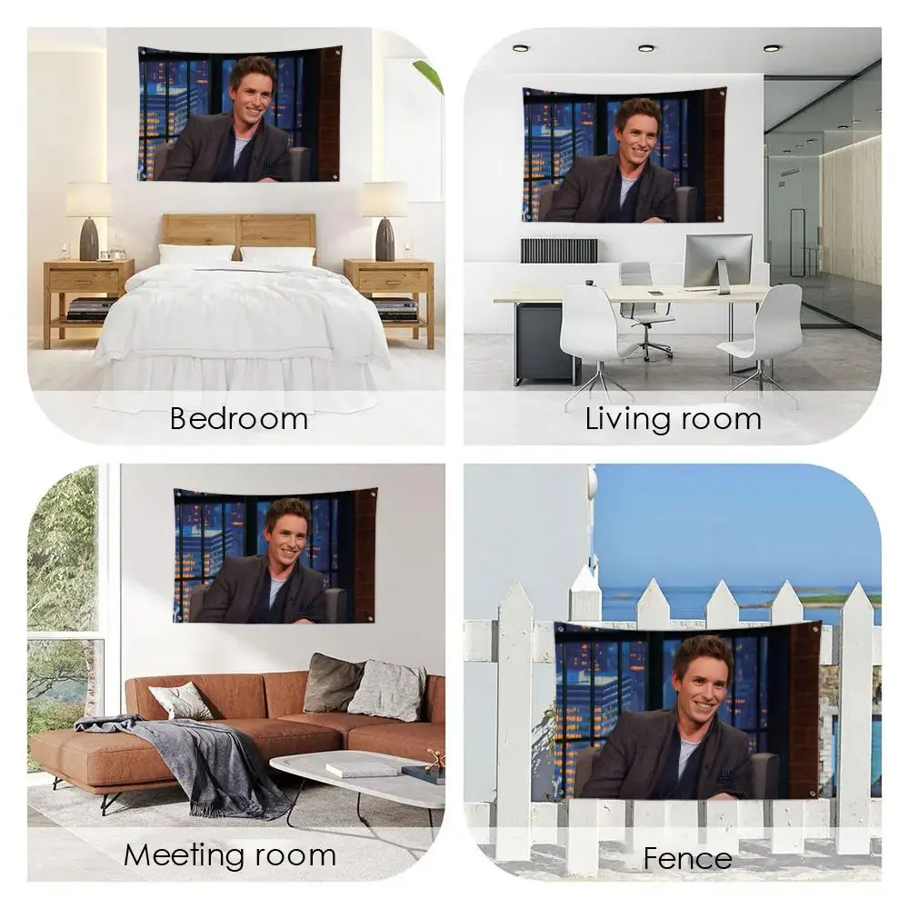 E-Eddie Redmayne Fans Flags 3x5 Ft custom Banner for Garage Door room decor Wall Out Decoration With Metal buckle