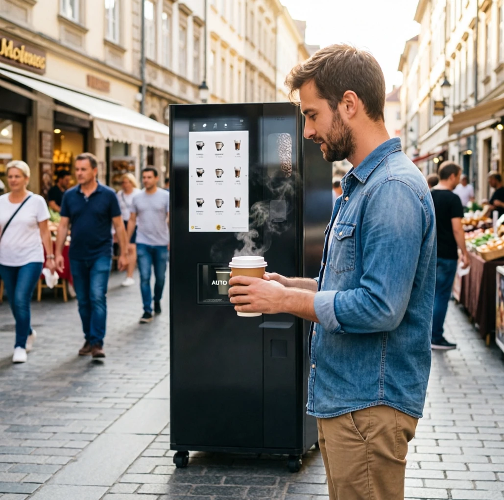 Hot Sale  Vending Coffee Machine Compact Desktop Low Noise Water Shortage Alarm Hospital Campus Self Coffee Vending Equipment