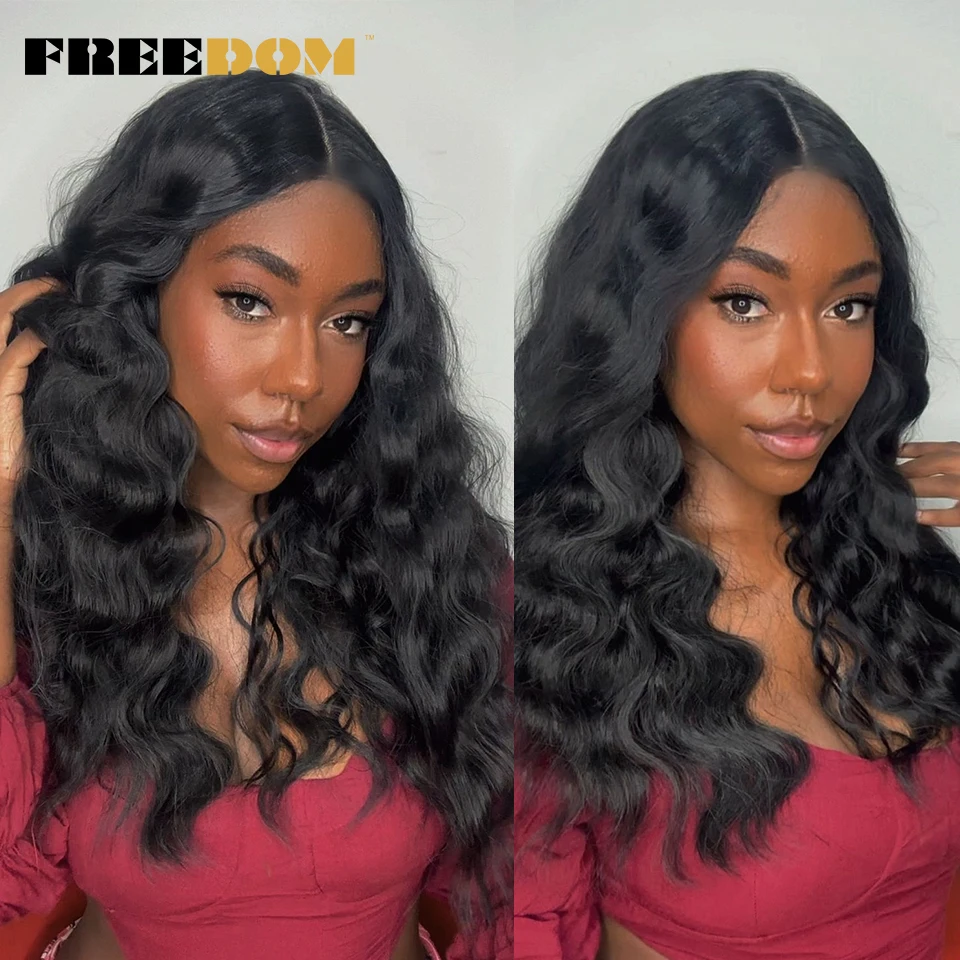 

FREEDOM Synthetic Lace Front Wigs For Black Women Loose Body Wave BIO Hair Ombre Brown Blonde Wig Heat Resistant Cosplay Wig