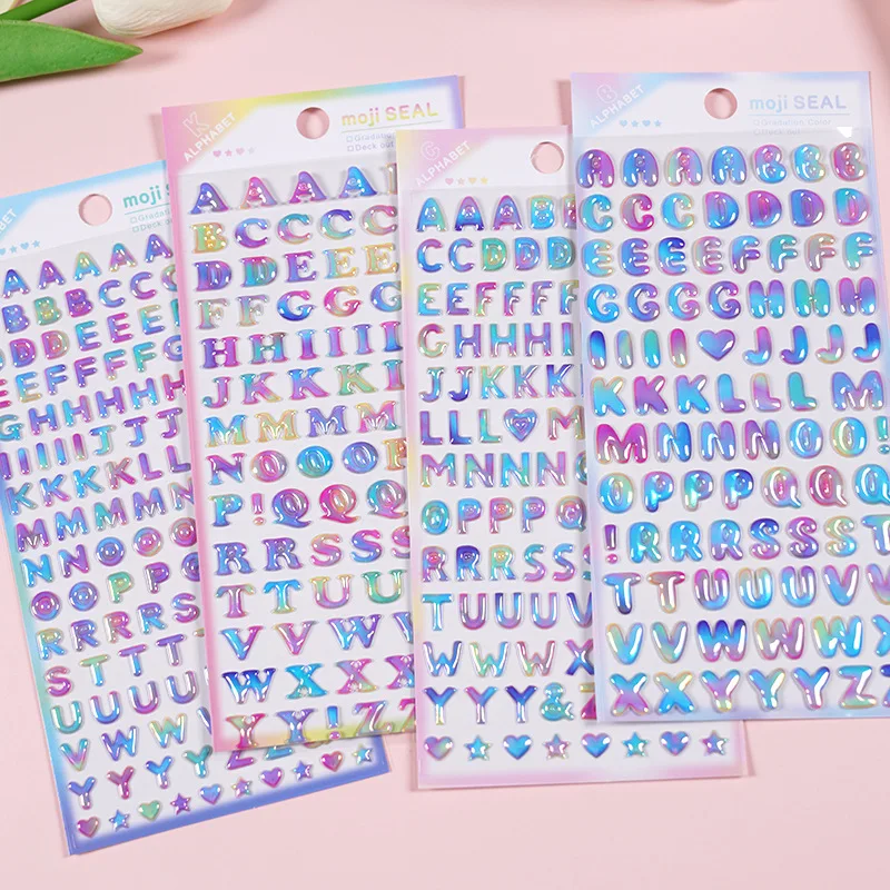 Rainbow English Alphabet Three-dimensional Bubble Sticker Learning ABC Children's Sticker Reward Random 1 Pc
