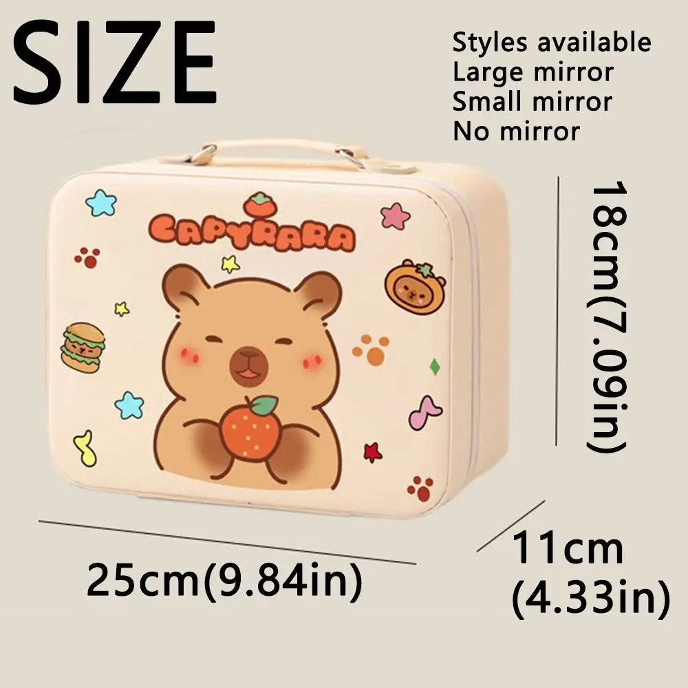 Creative Women's Cosmetic Bag Durable Portable Capybara Cosmetic Pouch with Handle Large Capacity Cosmetic Container