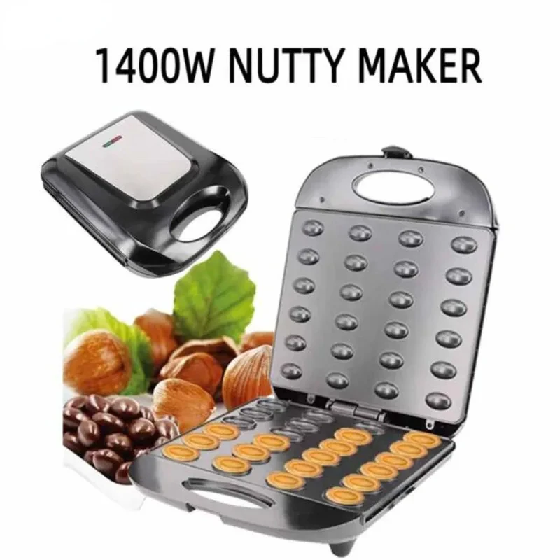 Automatic Nut Waffle Bread Maker Sandwich Donut Baking Breakfast Machine Walnut Kitchen Oven 24 Grid