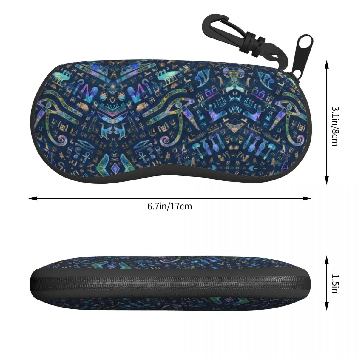 Custom Egyptian Hieroglyphs Shell Glasses Case Unisex Cool Ancient Egypt Art Eyeglasses Case Sunglasses Protector Box