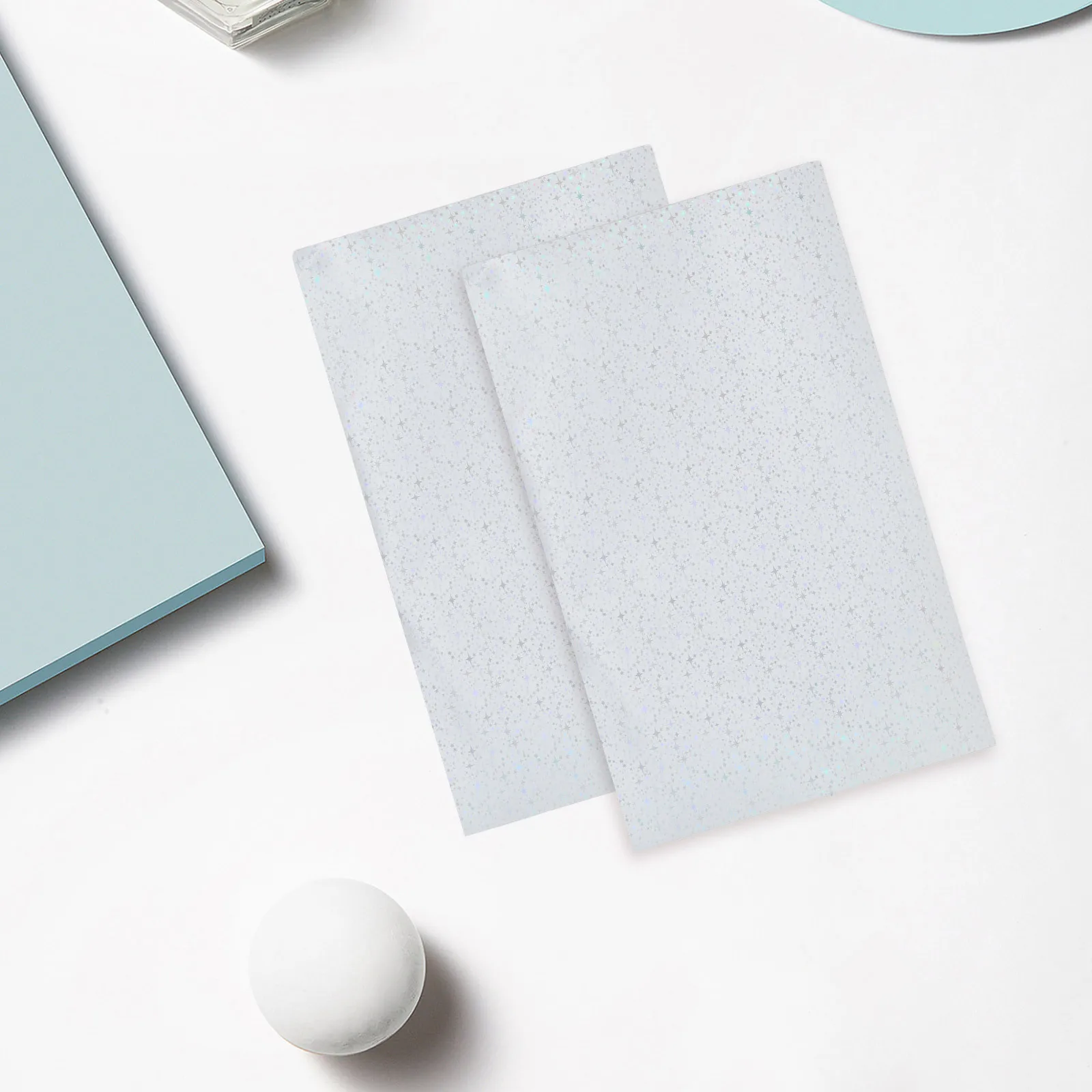 20Pcs Printable Holographic Paper A4 Size Self Adhesive Metallic Finish for Printer DIY Crafts Wedding Invitations Photo