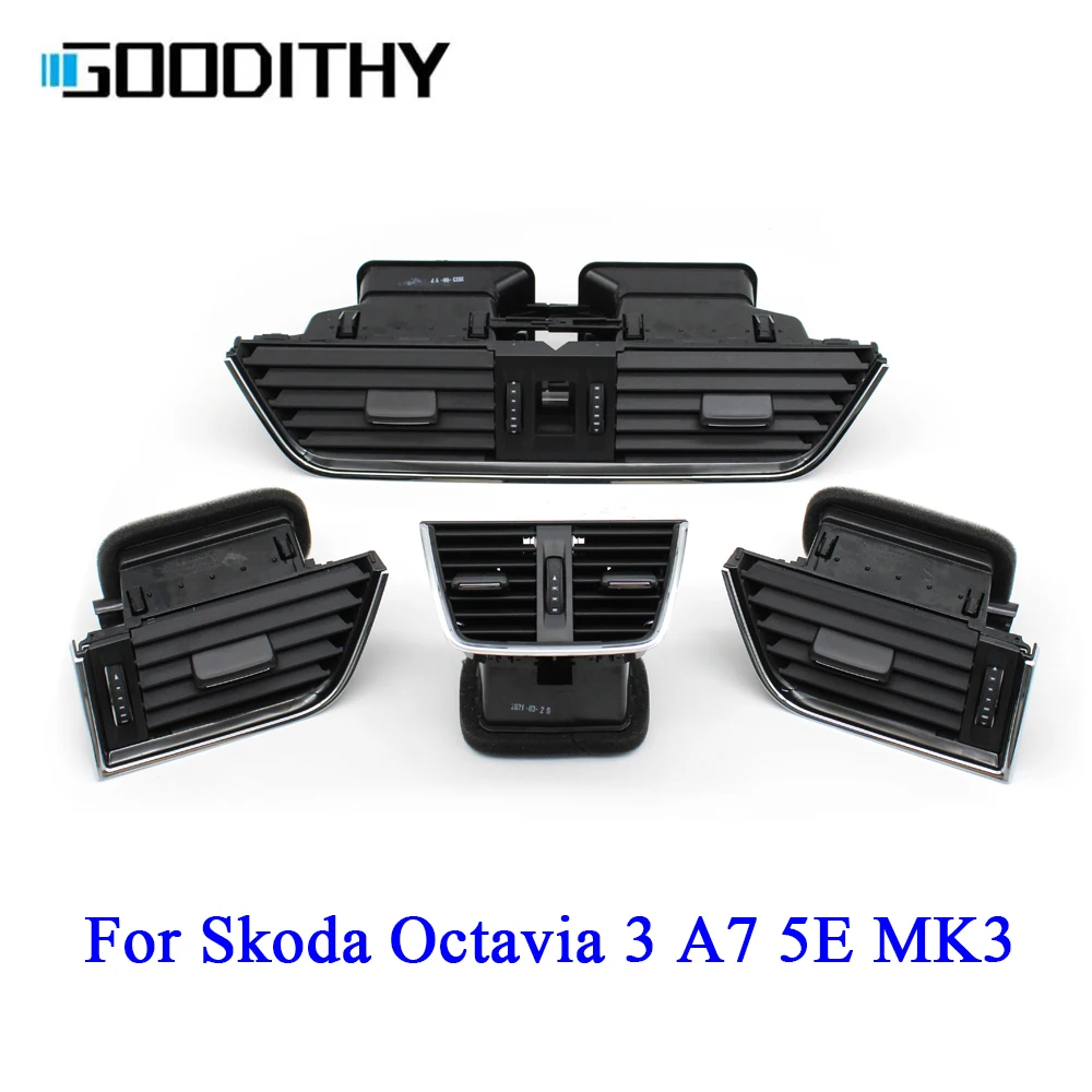 Dla Skoda Octavia 3 A7 5E MK3 Samochód Przednia tylna deska rozdzielcza Wentylacja AC Kratka wentylacyjna 2015-2021 5E 0820951 ,5E 0819702 ,5ED 819203
