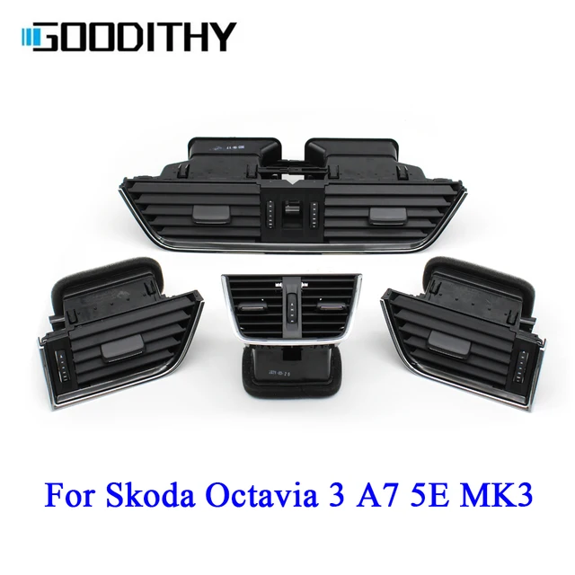Dla Skoda Octavia 3 A7 5E MK3 Samochód Przednia tylna deska rozdzielcza Wentylacja AC Kratka wentylacyjna 2015-2021 5E 0820951 ,5E 0819702 ,5ED 819203