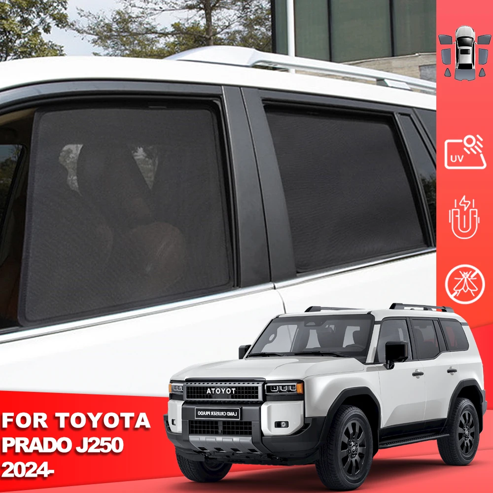 For Toyota LAND CRUISER PRADO J250 2024 2025 Magnetic Car Sunshade Front Windshield Curtain Rear Side Window Sun Shade Visor