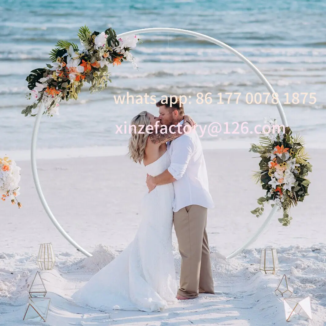 

Customizable Round Wedding Arch Frame Circle Flower Balloon Archway Backdrop Stand Background Decoration