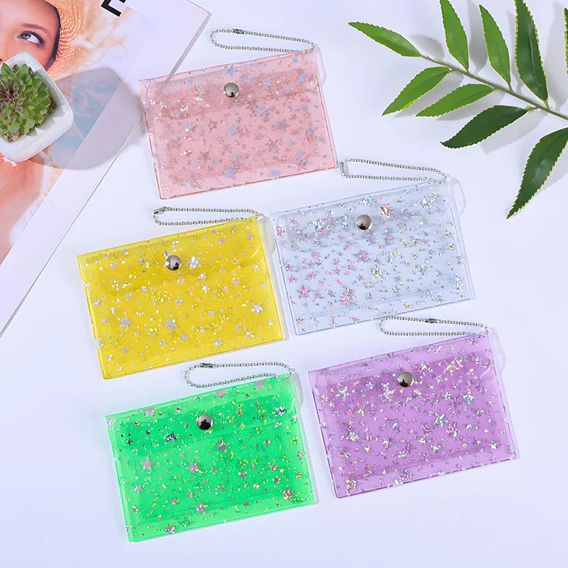 Shiny Star Pattern Credit Card Case Multi-use Sleeve for Student ID Bus Card Community Access Card Holder Wallet Purse Bags