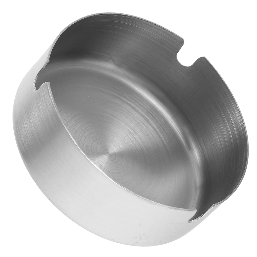 

Stainless Steel Ashtray 10Cm Silver Thickened Drop-Resistant Large Capacity Cigarette Ash Container For Home Office Hotel Indoor