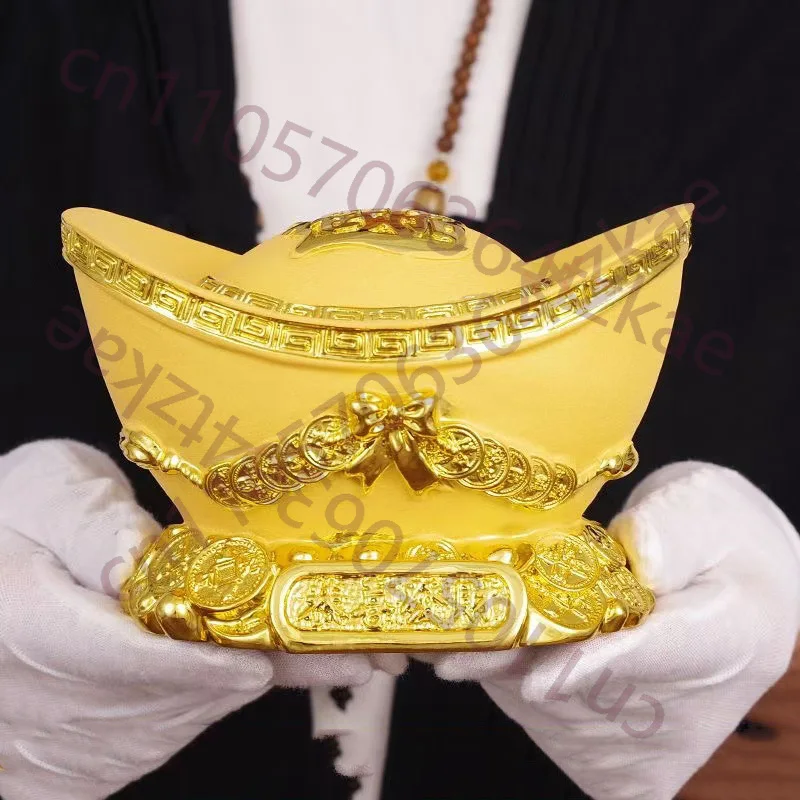 

Копилка из смолы в виде золотого слитка, подходит для хранения банкнот и монет, декоративная, для дома, детская копилка для денег