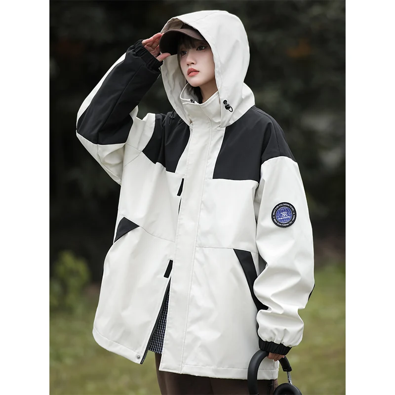 

Men's Casual Loose Fce Soft ell Windproof Hooded Jaet Spring Autumn New Sle American High-End Feeling Cool Looking