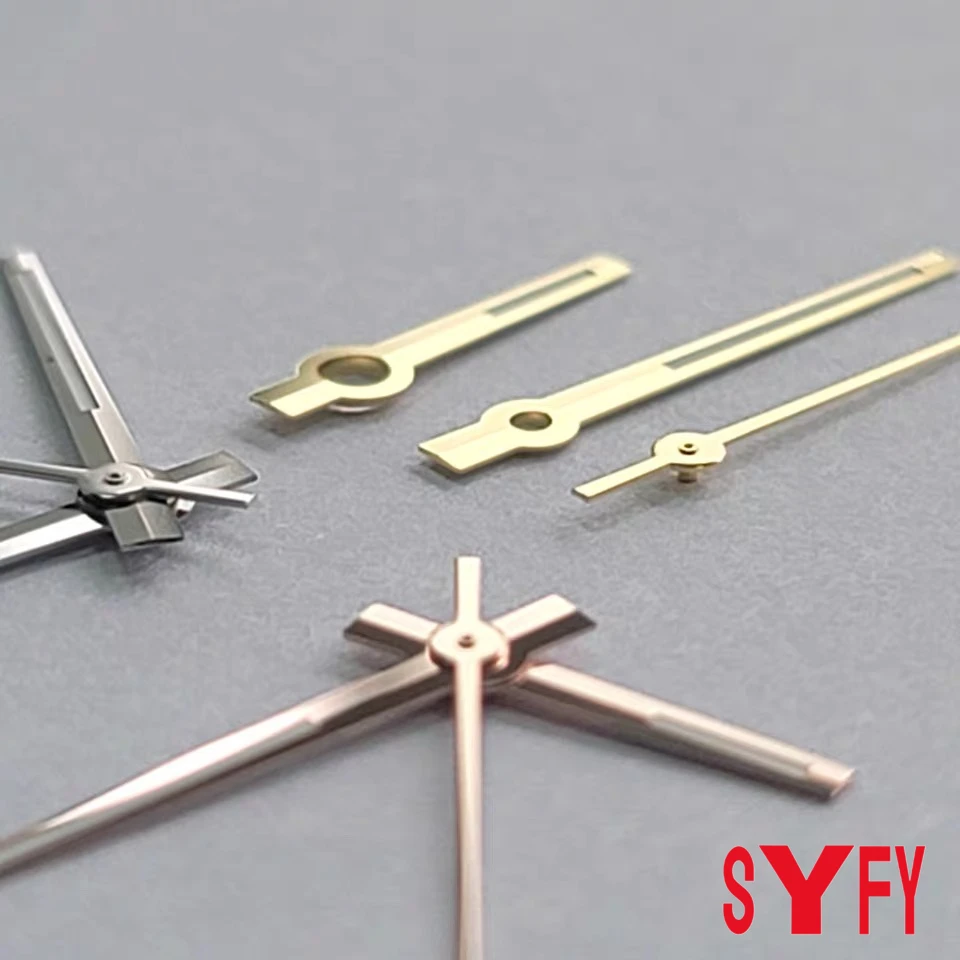 Verde luminoso nh35 mãos ouro prata rosa ouro relógio mãos adequadas nh35/nh36/4r/7s movimento relógios ponteiros log relógio agulhas