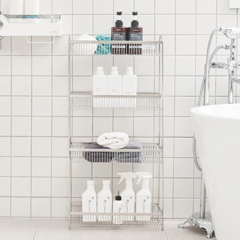 Stainless Steel Bathroom Storage Shelf Multi-layer Organizer for Vanity Countertop Standing Ideal for Toiletries and Cosmetics