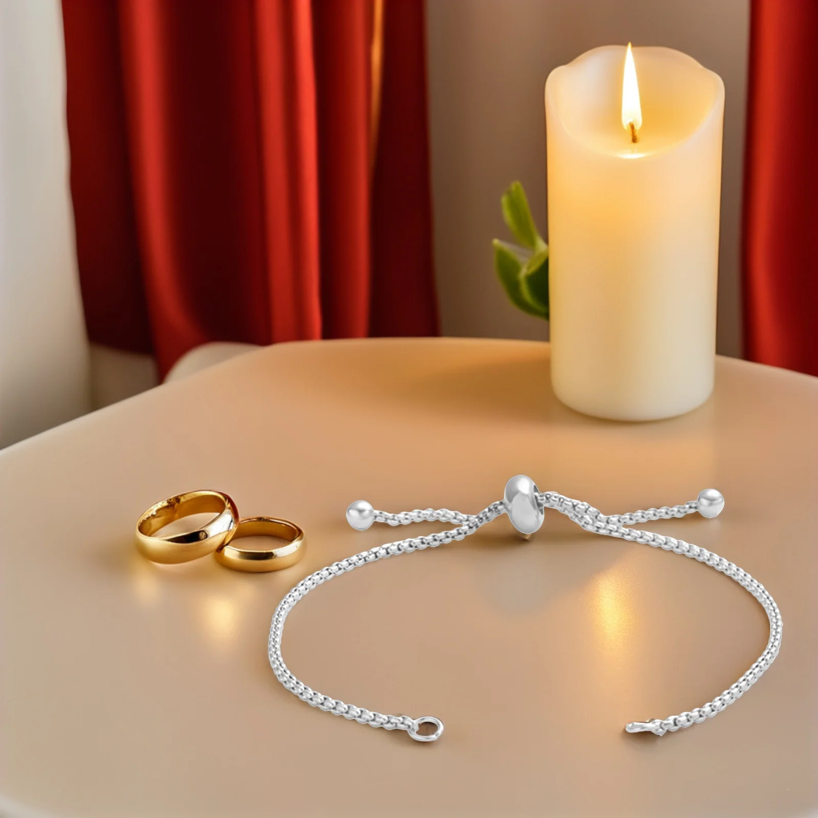 

4Pcs Adjustable Slider Bracelet Chain Extender Sliding Extension Chains for DIY Jewelry Making 220Mm Metal Chain