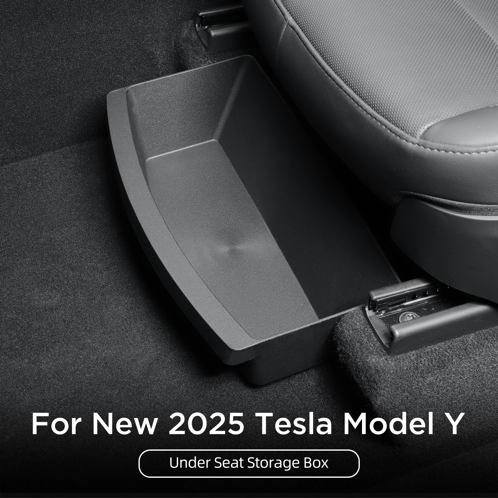 

LUCKEASY для Tesla Model Y 2025 года, ящик для хранения под сиденьем, органайзер большой емкости из ТПЭ, ящик, лоток, автомобильные аксессуары