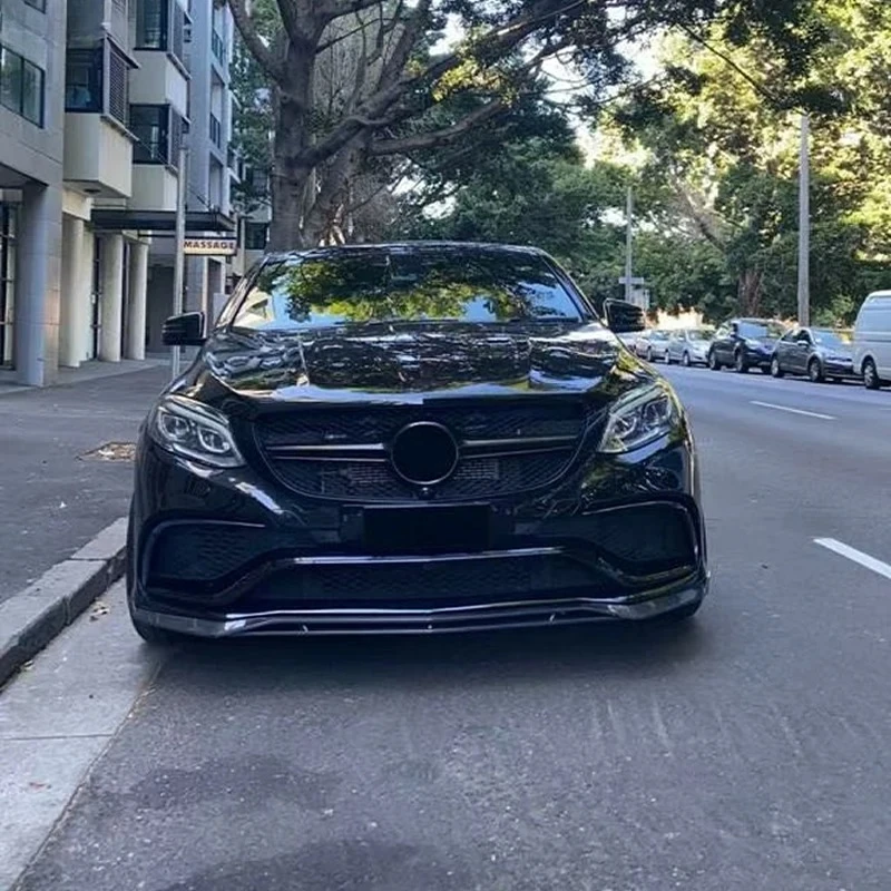 

For Benz W292 Gle Coupe Gle63 2015-2019 Real Carbon Fiber Front Bumper Lip Spoiler Car Body Kit