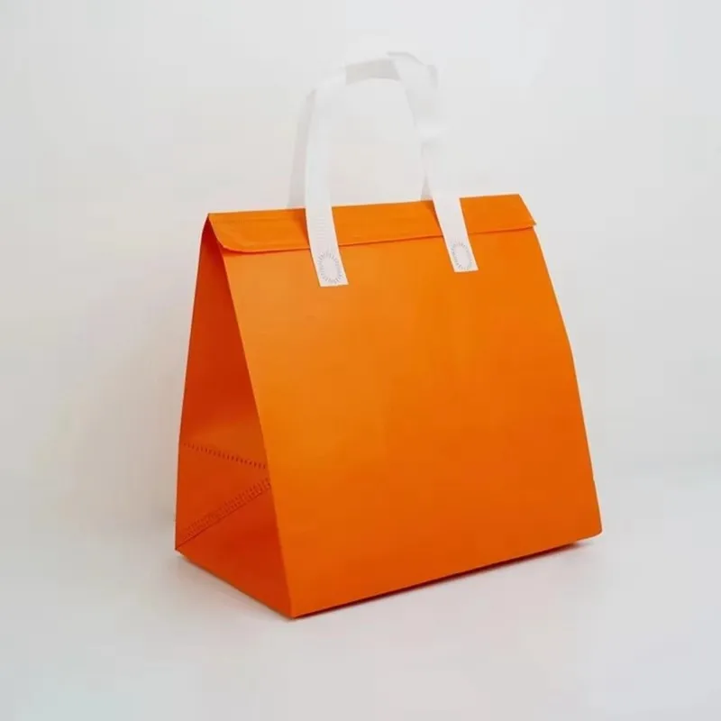 TEXU Food Packaging Bags Nonwoven Bags 10Pcs Takeaway Bags Custom Logo Lunch Bags Keep Warm And Keep Cold Takeout Tote Bags