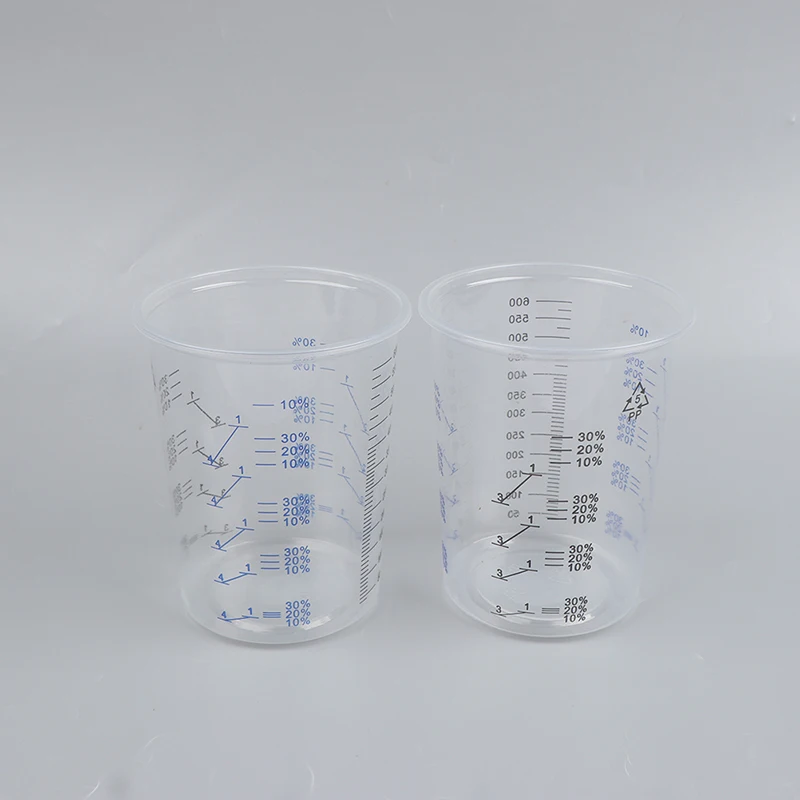 10/50pcs 600ml Paint Mixing Calibrated Cup Plastic Paint Mixing Cups
