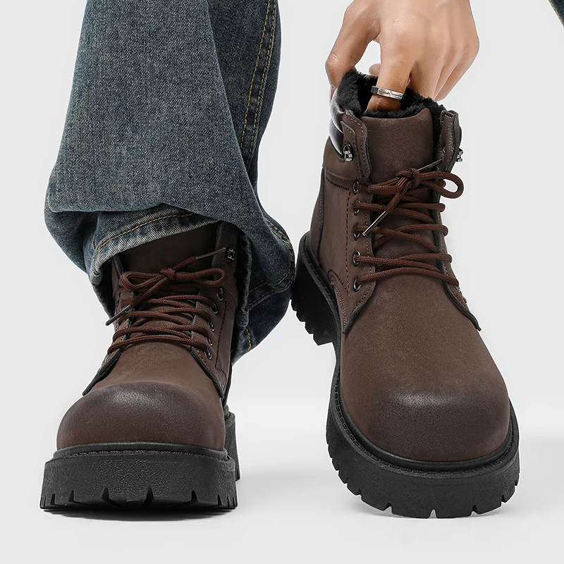 

Men boots New Winter Slippers Warm Men Shoes Waterproof Non-Slip Plush Sneakers Male tenis shoes Boots Men Sneakers Winter