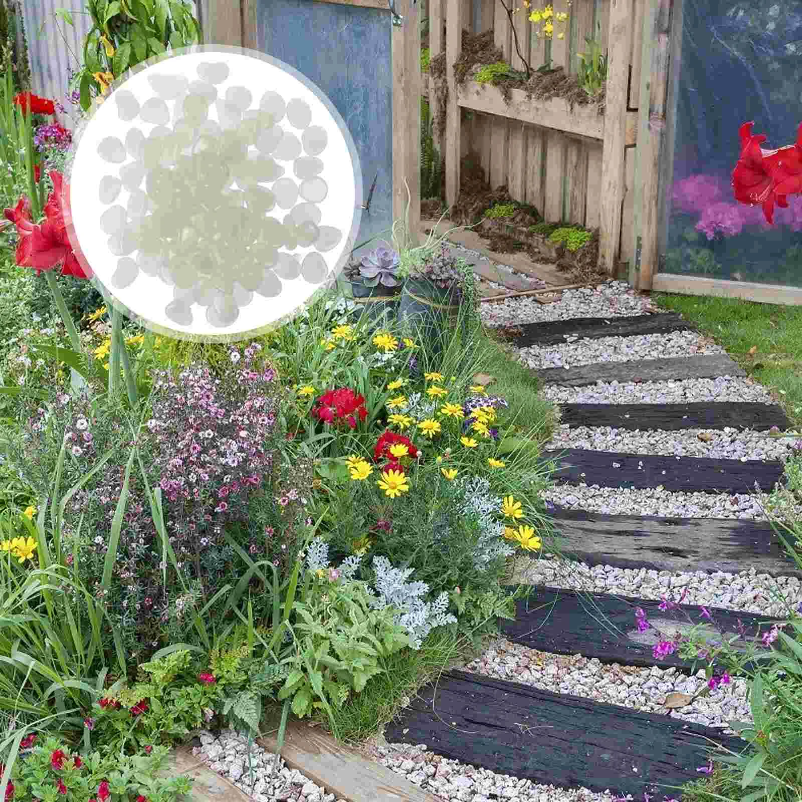 100 Pcs Stone Night Glow Pebbles Fish Tank Aquarium Rocks Polystyrene Resin Garden Pathway Decor Landscape Stones