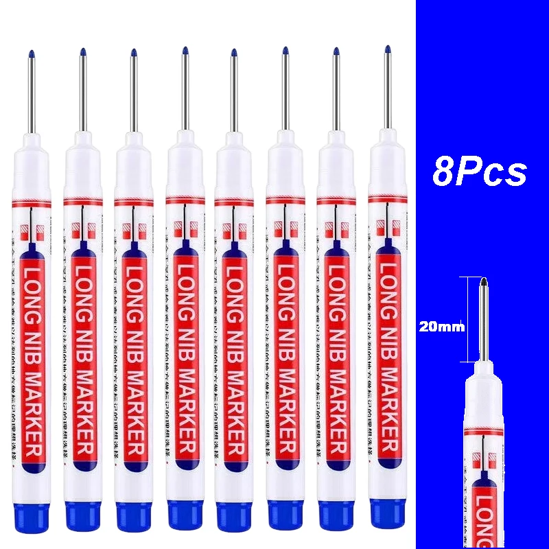4–100 Stück, 2 cm, wasserdicht, langer Kopf, Tiefloch-Markierungsstift für Metall, Schreiner, Rot/Schwarz/Blau/Grün/Weiß, Holzbearbeitungswerkzeuge