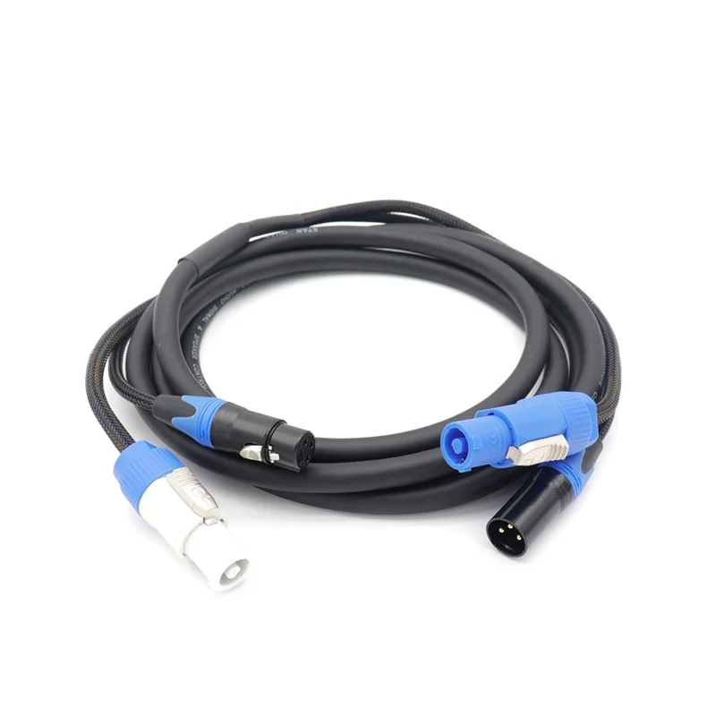 

RALCA-Quality 1M/5M Powercon 3-Pin XLR Combo Cable DMX512 Power Con Cable For Stage Lighting Led Screen