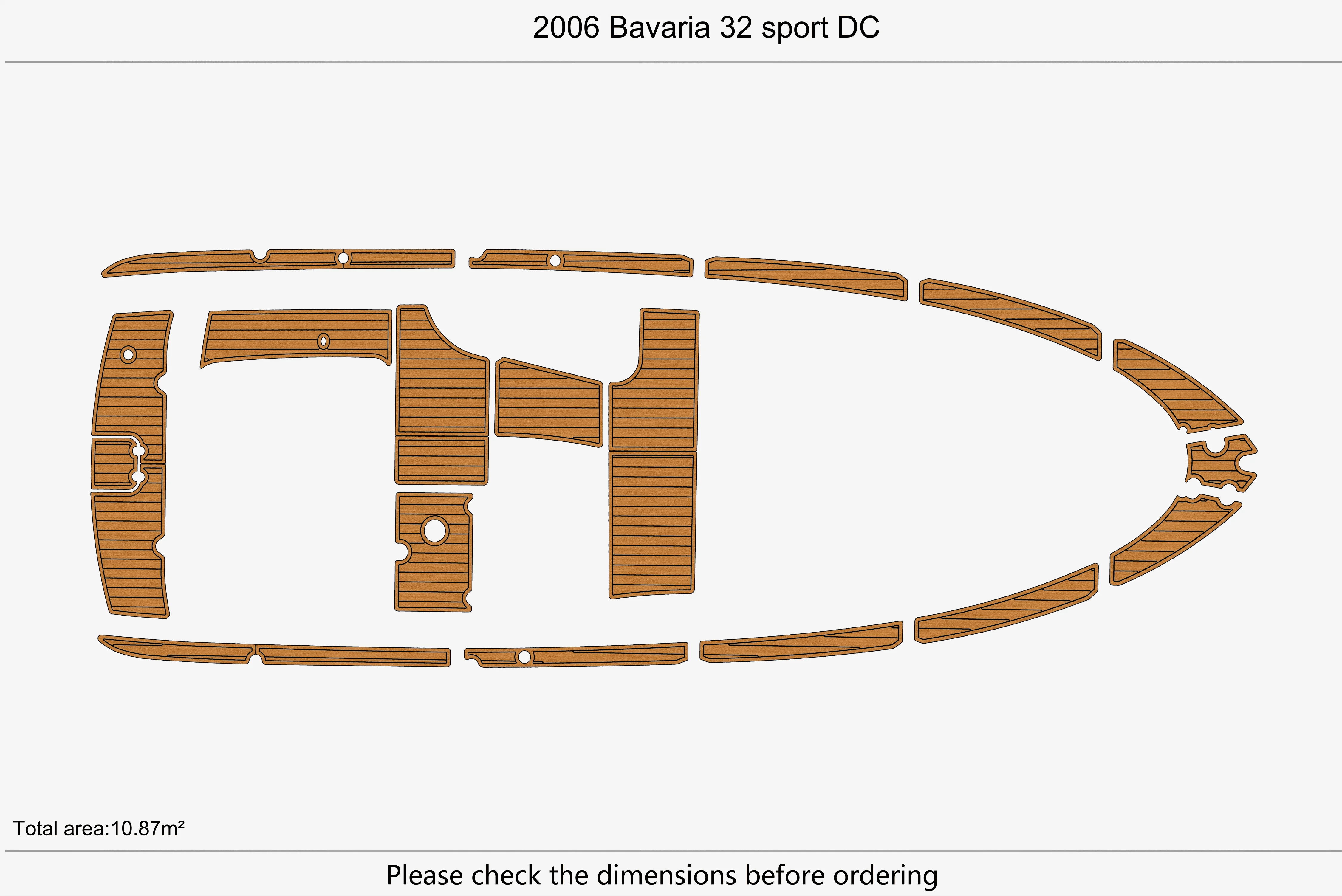 2006 بافاريا 32 سبورت تيار مستمر 1/4 "6 مللي متر إيفا رغوة عدم الانزلاق بولي كلوريد الفينيل خشب الساج التزيين البحرية حصيرة سيديك أكوا السجاد أرضية بحرية